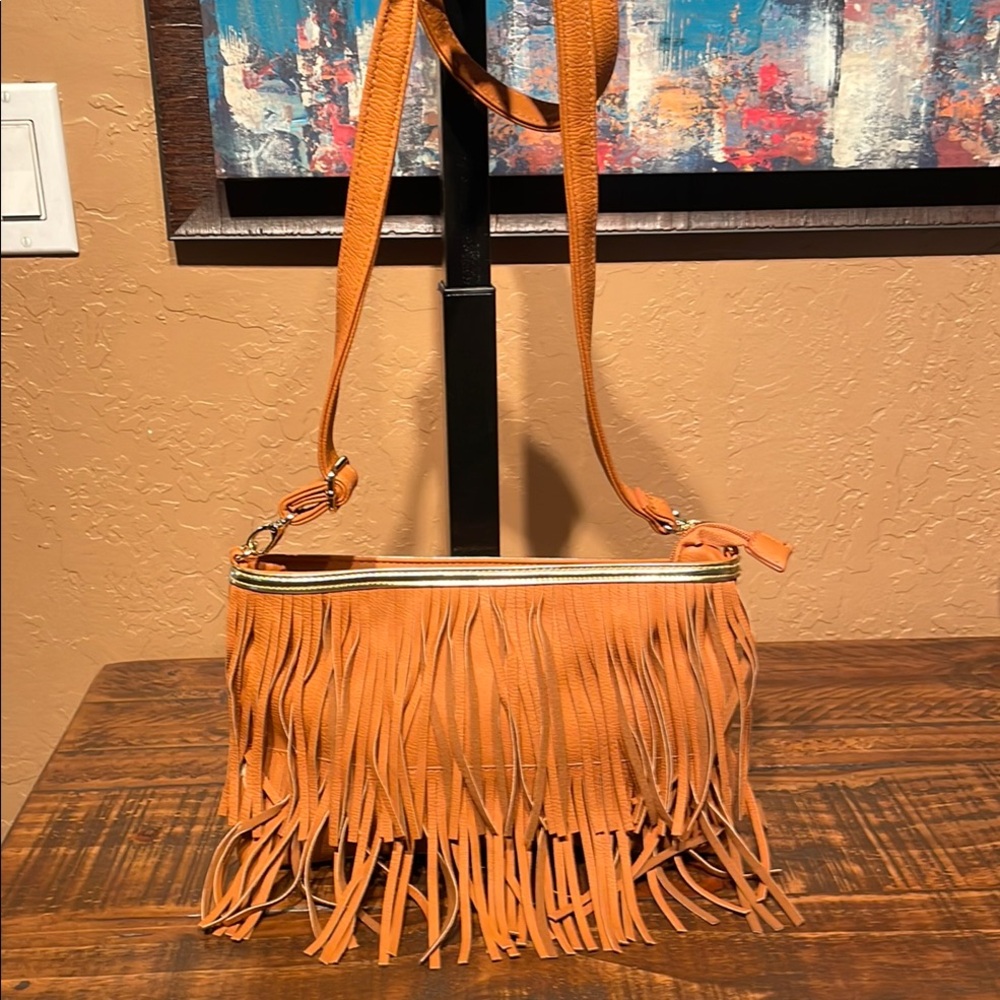 Steve Madden Vegan Leather Fringe Crossbody Bag Like New!